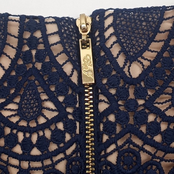 ELIZA J Crochet Lace Overlay Cocktail Sheath Dress - Picture 5 of 15